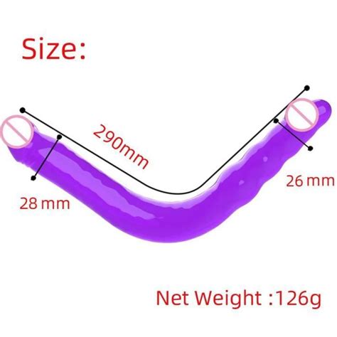 Godemiché Double Long et Réaliste pour Femme Faux Pénis Flexible Jouet Sexuel Plug Anal Vaginal