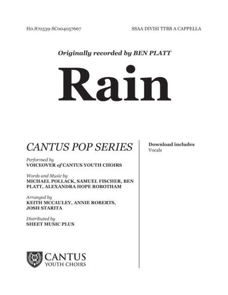 Rain Satb A Cappella Cantus Youth Choirs