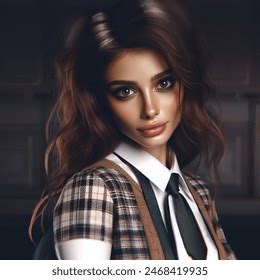 Gorgeous Mischievous Brunette Her Early S AI Generated Image Shutterstock