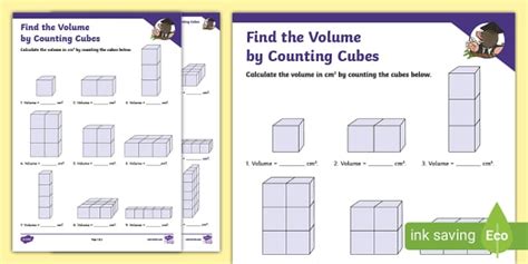 Find The Volume By Counting Cubes Teacher Made Twinkl Worksheets
