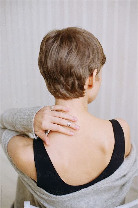 Back View O A Woman With Short Haircut By Stocksy Contributor Amor