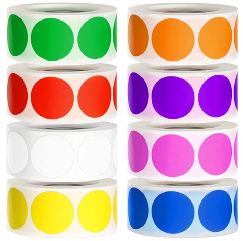 Chroma Label Pieces Inch Round Colored Stickers Neon Color Code