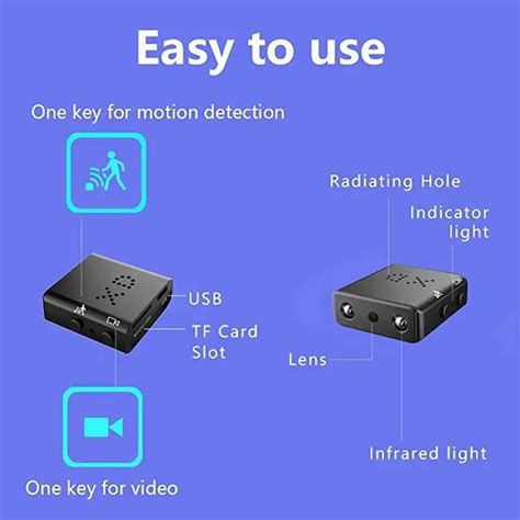 Миниатюрная скрытая камера Full HD 1080P, для домашней безопасности ...