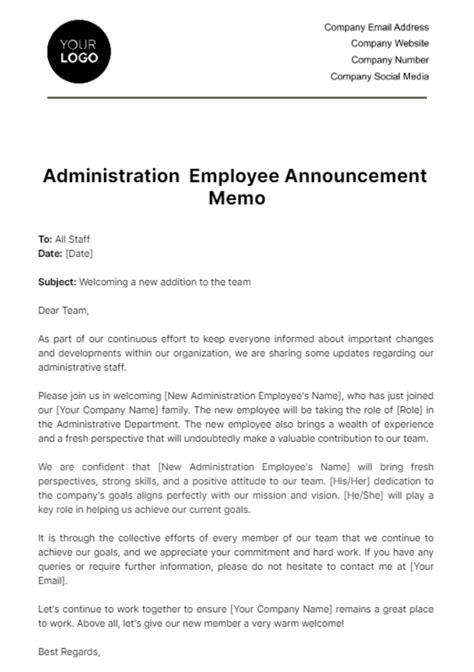 Sample Memo Employees Program Announcement 10