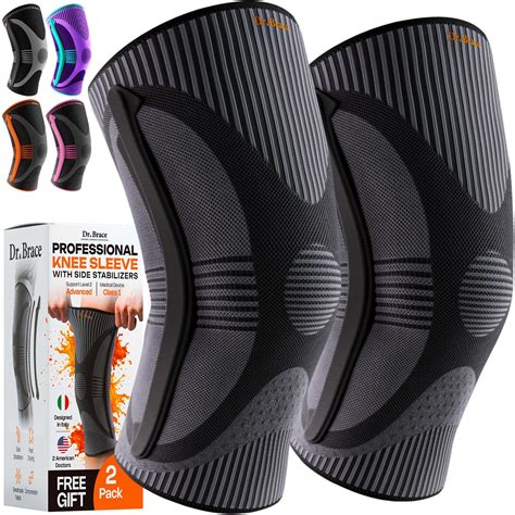 DR. BRACE ELITE Knee Brace with Size Stabilizer {2 Pack} Knee Brace for