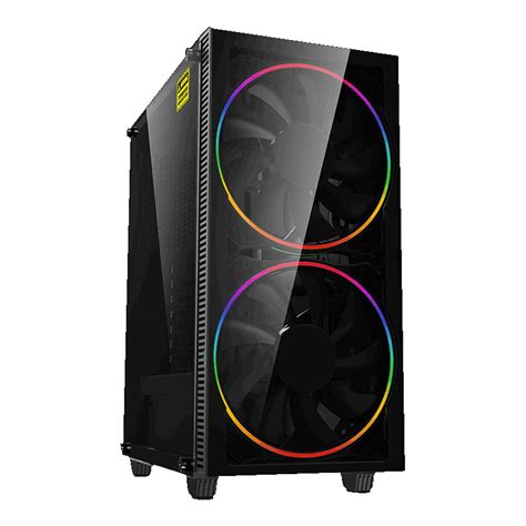 Gaming Tower Blackhole ATX/mATX Computer case Tempered Glass w 200mm ...