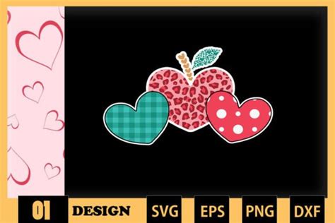 Valentines Day Apple Heart Leopard Graphic By Skinite Creative Fabrica