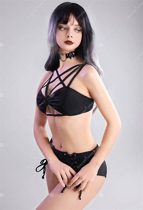 Gothic Women Swimsuits Pentagram Criss Cross Swimwear Sexy Bathing Suit Top Quality Bikini