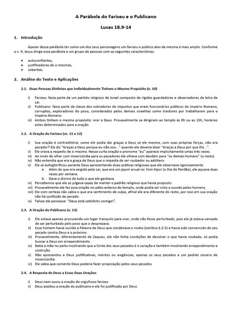 Oração Do Publicano E Do Fariseu - Oração do Fariseu e do Publicano | PDF | Oração | Pecado