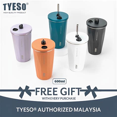 Tyeso Keep Cold And Hot Vacuum Insulated Tumbler With Straw Ml Ts A Shopee Malaysia