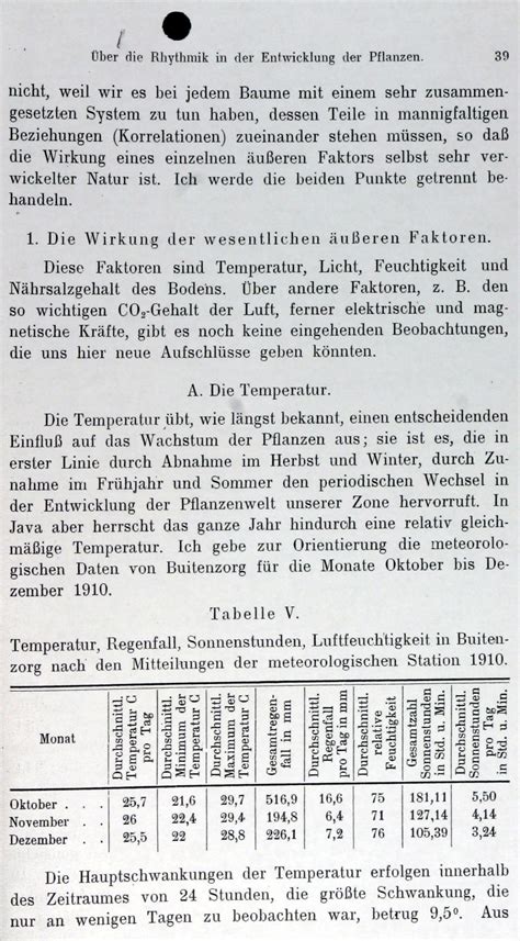 Über Rhythmik in der Entwicklung der Pflanzen 1911