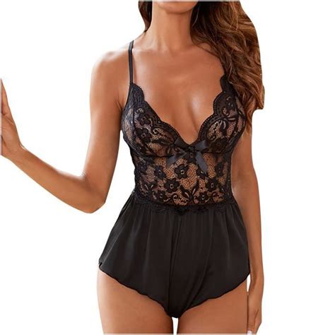 Ensemble de lingerie sexy en dentelle creuse à dos couleur unie pour femmes n847Pantalon sarouel