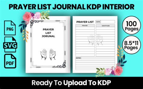 Prayer List Log Book Designs Graphics