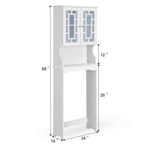 Costway Bathroom Spacesaver Over The Toilet Door Storage Cabinet Tower