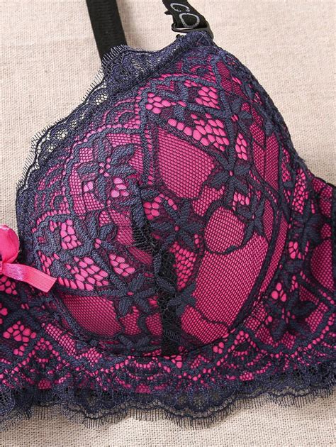 DesireSculpt 2pcs Romantic Sexy Lace Underwire Bra Set Supports Uplifting Lingerie For Sale