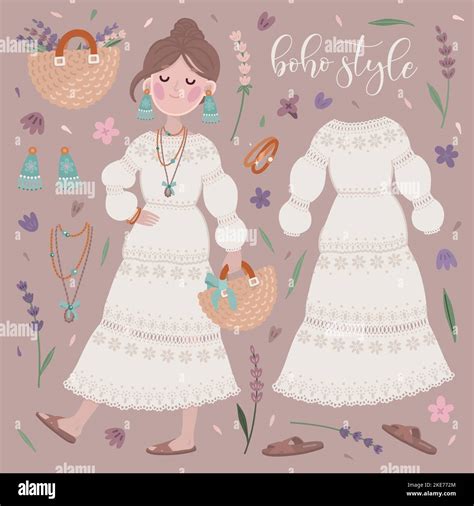 Boho Girl And Outfit 3 Stock Vector Image And Art Alamy