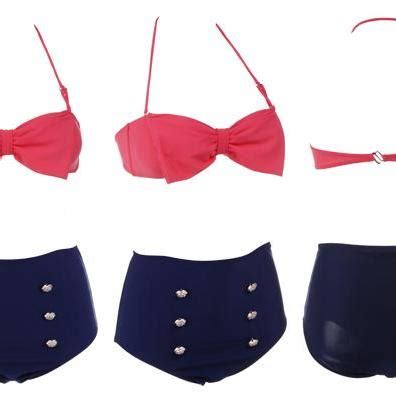 Retro Pin Up High Waisted Bikini On Luulla