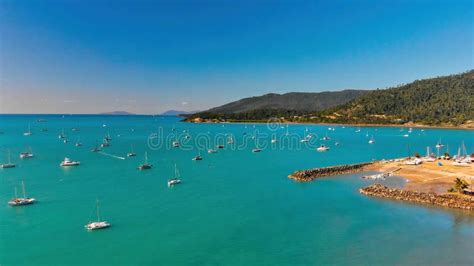 airlie beach queensland aerial view  drone stock image image