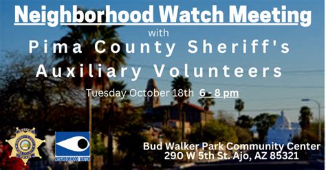 Neighborhood Watch Meeting With The Sheriffs Auxiliary Volunteers