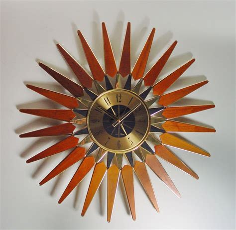 Mid Century Starburst Wall Clock By Seth Thomas Etsy Wall Clock