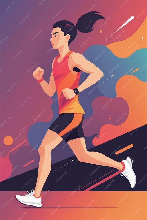Premium Ai Image Running Graphic Flat Vector Illustration