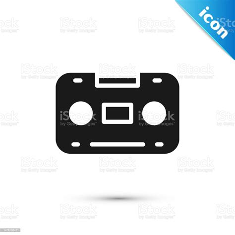 Grey Retro Audio Cassette Tape Icon Isolated On White Background Vector Stock Illustration