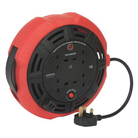 Sealey Cr101 Cable Reel Cassette Type 10m 4 X 230v 125mm² Heavy Duty Rapid Online