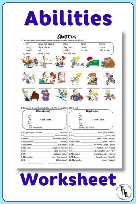 abilities esl worksheet  ability