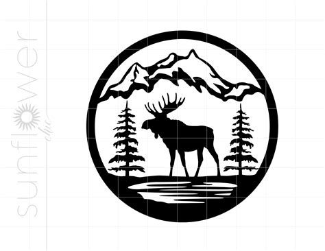Moose Mountains Svg Download Moose Mountain Silhouette Etsy