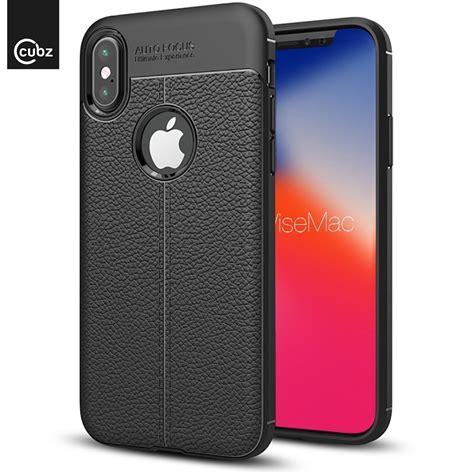 Husa IPhone X XS Gel TPU Grain Black CUBZ Livrare 24h