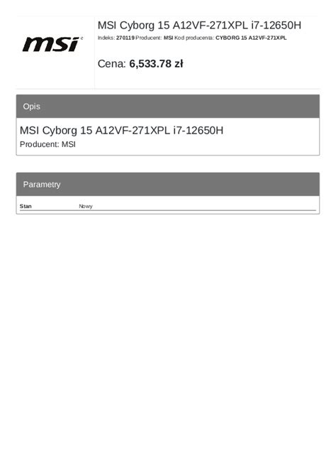 MS-15K1 - MSI Specifications and Certification