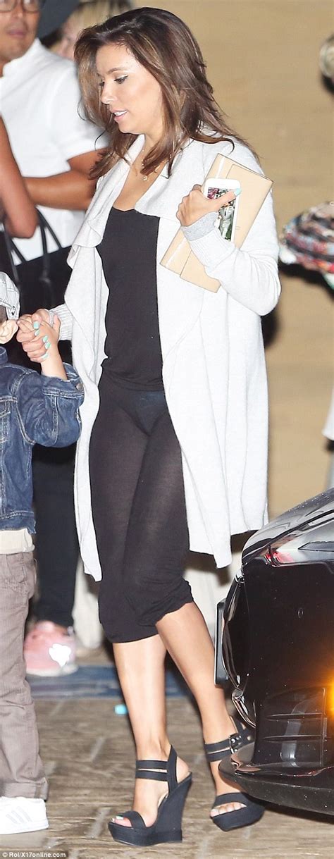 Eva Longoria Suffers Wardrobe Malfunction As Slacks Turns Semi Sheer And Exposes Lingerie