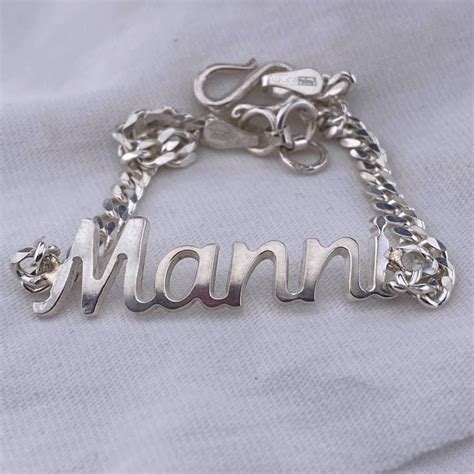 Modern Brilliance Silver Name Bracelet