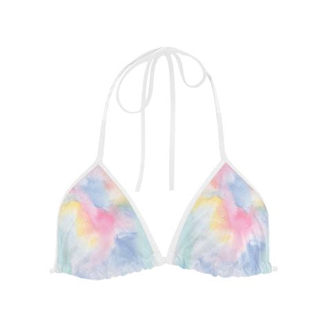 Colorful Watercolor Custom Bikini Swimsuit Top Id D