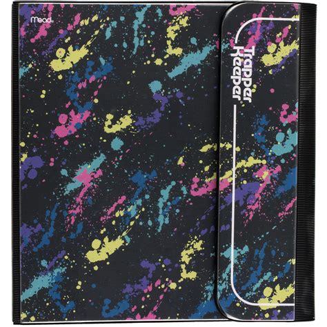 trapper keeper binder  paper pocket organizing paint splatter