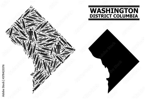 Vetor De Covid 2019 Treatment Mosaic And Solid Map Of District Columbia