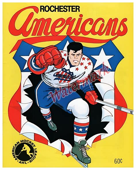 AHL Rochester Americans Game Program Cover ART PRINT REPRINT 8 X 10