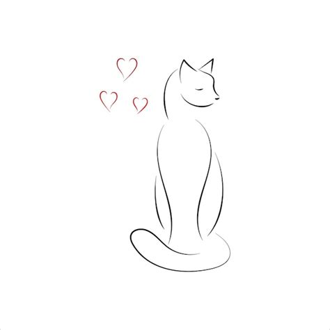Premium Vector | Cat line art