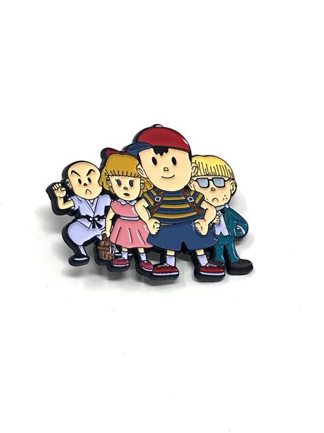 Earthbound For Snes Ness Paula Jeff And Poo Enamel Pin Or Etsy