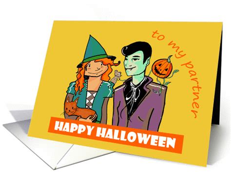 Happy Halloween Partner Lesbian Couple Card