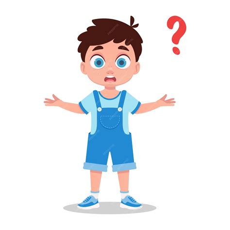 Premium Vector | Cute boy asks a question vector illustration