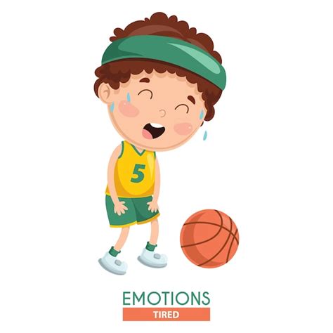Ilustración Vectorial De La Emoción Del Niño Cansado Vector Premium