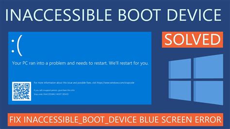 How To Fix Inaccessible Boot Device Error In Windows Blue Screen