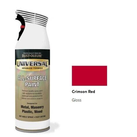 Rust Oleum Universal All Surface Spray Paint Gloss Crimson Red 400ml