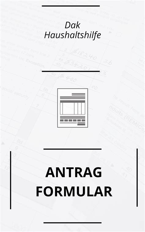 Dak Haushaltshilfe Formular Antrag PDF 2025