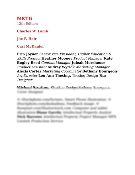 SOLUTION: Mktg principles of marketing by charles w lamb joe f hair ...