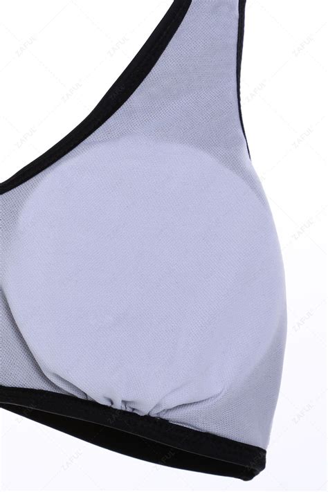 Off Ensemble De Bikini En Couleure Unie Et Col U Dans Noir Zaful France