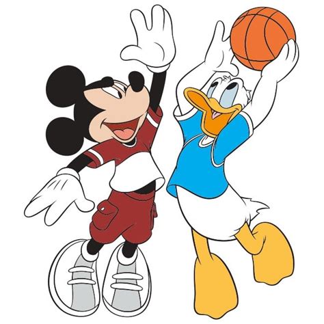 🥇 Vinilos Mickey Mouse Y Pato Donald Baloncesto 🥇