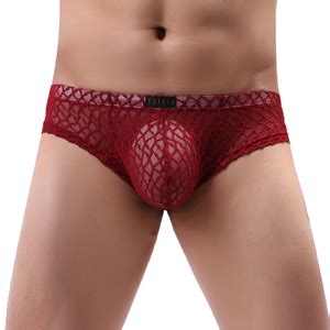 Winday Men Briefs Lace Silk Low Rise Bikini Briefs And Breathable Underwear B At Amazon Mens