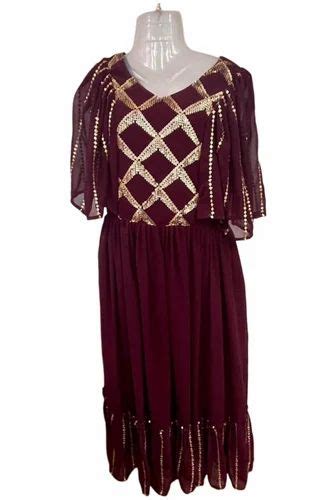 Girls Wine Sequence Work Gown At Rs 800 Long Gowns In South 24